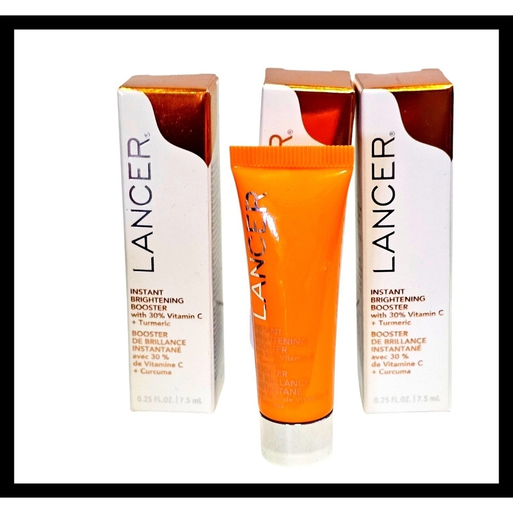 3 x Lancer Instant Brightening Booster With 30% Vitamin C + Turmeric 0.25floz